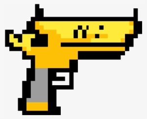 Pistola De Oro - Pixel Art Minecraft Guns #2875321