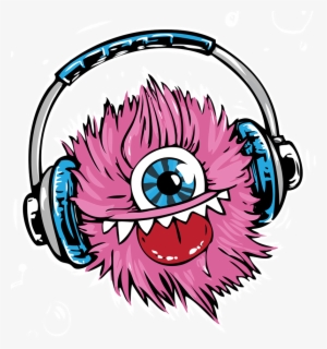 Monsters Clip Art - Monster With Headphones Clipart #2876361