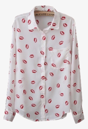 Camisa Blanca Besos - Camisa Blanca Con Besos #2876433