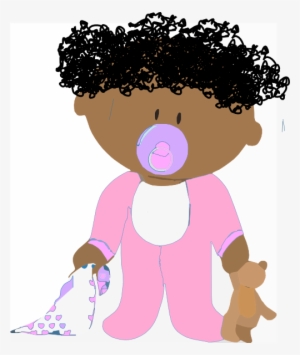 Baby With Curly Hair Cartoon #2876838