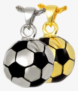 Soccer Ball Cremation Jewelry Shown In Silver And Gold - Transparent Metal Soccer Ball #2876862
