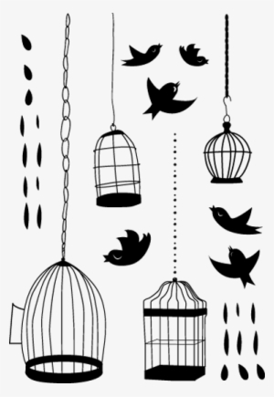 Bird And Cages Kids Wall Sticker - Vinilos Jaulas Y Pajaros #2877481