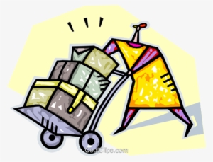 Person Moving Boxes Using A Dolly Royalty Free Vector - Clip Art #2878312