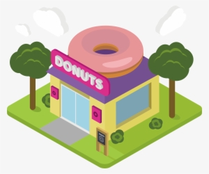 Shop Clipart Donut Shop - Cartoon Donut Shop Png #2879154