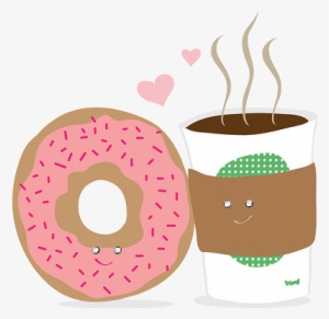 Coffee Stickers Donut Kawaii Cartoon Freetoedit Cafe - Donuts And Coffee Cartoon #2879178