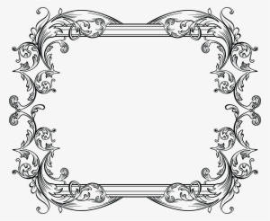 Vintage Black Ornamental Frame - European Pattern Line Art Round Ornament #2879411