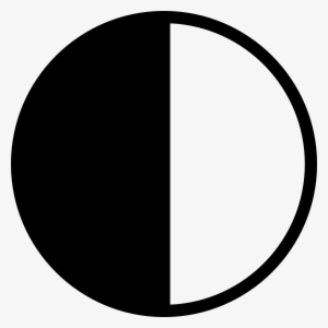 Drawn Moon - Contrast Icon Png #2880201