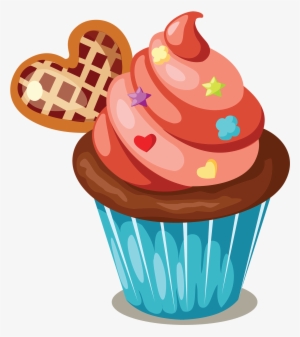 Cupcake Icing Birthday Cake Muffin Clip Art - Cakes And Cupcakes Clipart #2880733