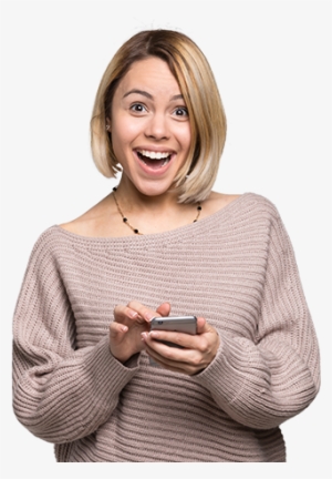 Woman Holding Phone - Woman Using Phone Png #2881235