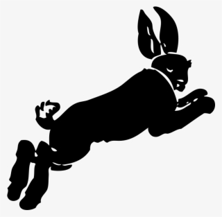 Clipart - Black Hare - Running Rabbit #2882535