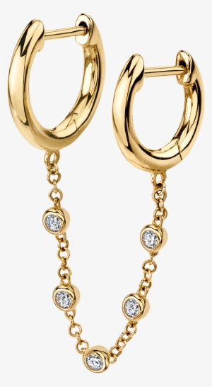 Diamond Chain Connected Slim Hoops - Chain #2883330