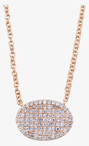 Oval Rose Gold And Diamond Necklace - Pendant #2883690
