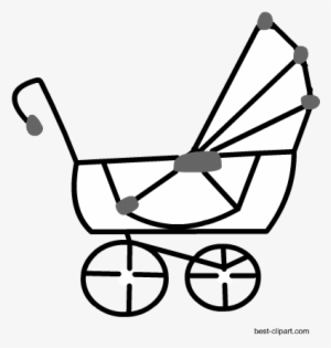 Black And White Baby Carriage Free Clipart - Baby Shower #2883719
