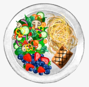 And Vegetables Took Up Half The Plate And Then Arranging - Fruit #2884701