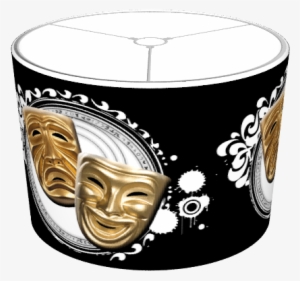 Gold Drama Masks Lampshade - Comedy Mask #2884829