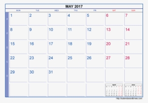 May 2017 Calendar Template - Calendar #2886072