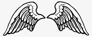 Wings Tattoos Clipart Silhouette - Cartoon Angel Wings Png #2887972