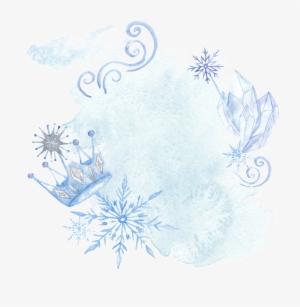 Blue Hand Drawn Crown Snowflake Cartoon Snow Transparent - Frozen #2887978
