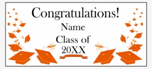 Click For Larger Picture Of Personalized Orange Mortarboard - Black Mortarboard Grad Door Banner #2889367