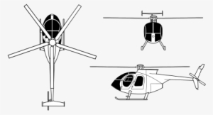 Md500e Orthographical Image - Mh 6 Little Bird Blueprint #2889731