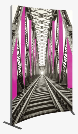 Vector Frame Curved 03 Fabric Banner Display - American Industrial I Framed Print - Black - 126cm #2890750