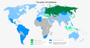 Visa Policy Of Uzbekistan With Transit Visit - World Map #2890751