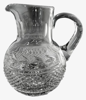 Vintage Glass Pitcher Diamond Cut Juice Lemonade Lemonade - Pitcher #2891304