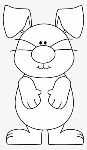 Black And White Bunny With Floppy Ears - Cute Bunny Clipart Black And White #2891972