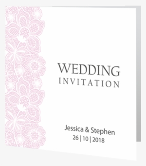 Blush Pink Lace On White Wedding Day Invite 3d - Wedding #2892397