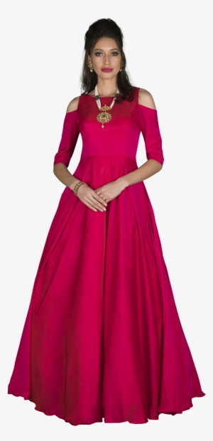 Pink Cold Shoulder Gown By Stylease Exclusive - Cold Shoulder Gown Design #2892805