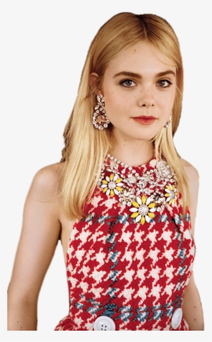 Elle Fanning Red And White Dress Png - Fanning Elle #2892943