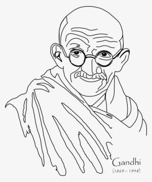 Dibujo De Gandhi - Mahatma Gandhi Para Colorear #2893723