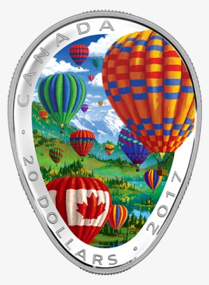 Pure Silver Coloured Coin - 2017 Fine Silver 20 Dollar Coin - Hot Air Balloons #2894757