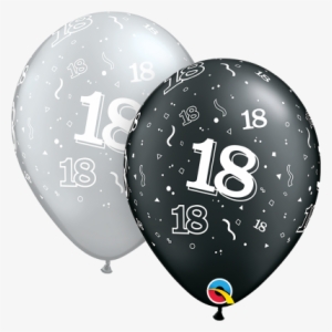 Qualatex 18th Birthday Helium Balloons Age 18 Black - Birthday Balloons #2894876