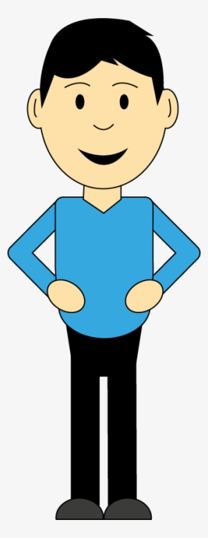 Smiling Cartoon Man With Hands On Hips - Man Cartoon Png Transparent #2895258