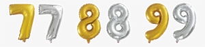 Metallic Silver Or Gold Numeric - Balão De Alumínio Número 8, 35 Cm #2895480