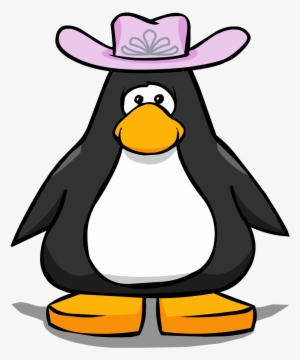 Pink Cowgirl Hat On Player Card - Club Penguin Wearing Hat #2898811