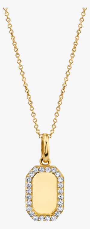 Diamond Rectangle Gold Pendant - Gold #2899952