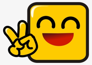 Happy, Face, Peace, Smiley, Icon - Smiley With Peace Sign #290634