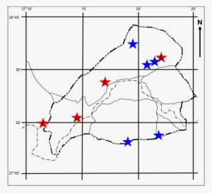 Map Indicating Infected Sites And Non-infected Sites - Map #290734