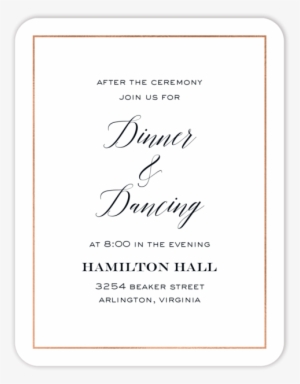 Boxed Blooms Foil Pressed Reception Card - Calligraphy #290751