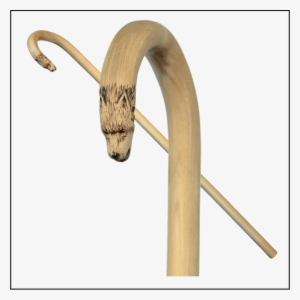 Wolf Head Horn On Pure Hickory Heartwood - Horn #290840