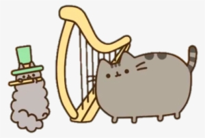Cat, Png, And Pusheen Image - Pusheen Playing The Harp #291566