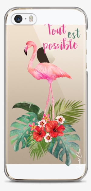 Coque Iphone 5c Tropical Watercolor Flamingo - Coque Iphone 5c Licorne #291726