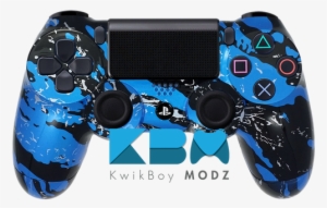 Blue Splatter Custom Ps4 Controller - Purple Camo Ps4 Controller #291727