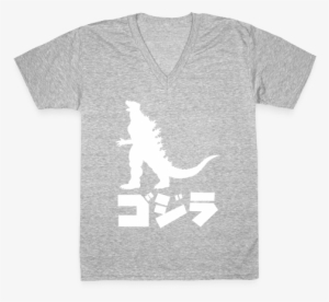 Godzilla V-neck Tee Shirt - Dolce And Gabbana Parody Shirt #292740
