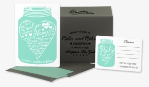 Mason Jar Wedding Invitation Bluebell Paper Press - Wedding Invitation #294137