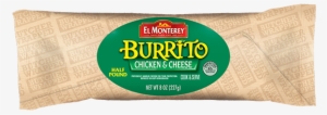 Chicken, Cheese & Pinto Bean Frozen Burrito - El Monterey Chicken And Cheese Burrito #294547