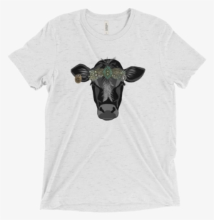 Cow Head Bandana T-shirt Graphic Tee - T-shirt #295316