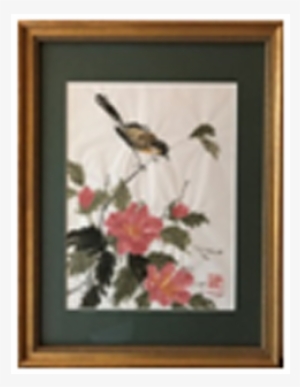 Hibiscus With Robin - Picture Frame #297377
